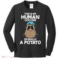 This Is My Human Costume I'm Really A Potato Kids Long Sleeve Shirt thumb 0