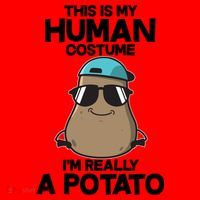 This Is My Human Costume I'm Really A Potato Santa Hat thumb 1