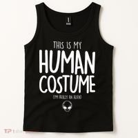 This Is My Human Costume I'm Really An Alien Tank Top thumb 2