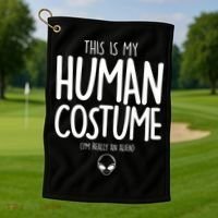 This Is My Human Costume I'm Really An Alien Golf Towel thumb 1