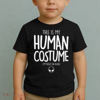 This Is My Human Costume I'm Really An Alien Toddler T-Shirt thumb 2