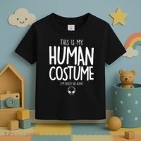 This Is My Human Costume I'm Really An Alien Toddler T-Shirt thumb 3