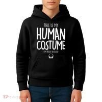 This Is My Human Costume I'm Really An Alien Kids Hoodie thumb 4