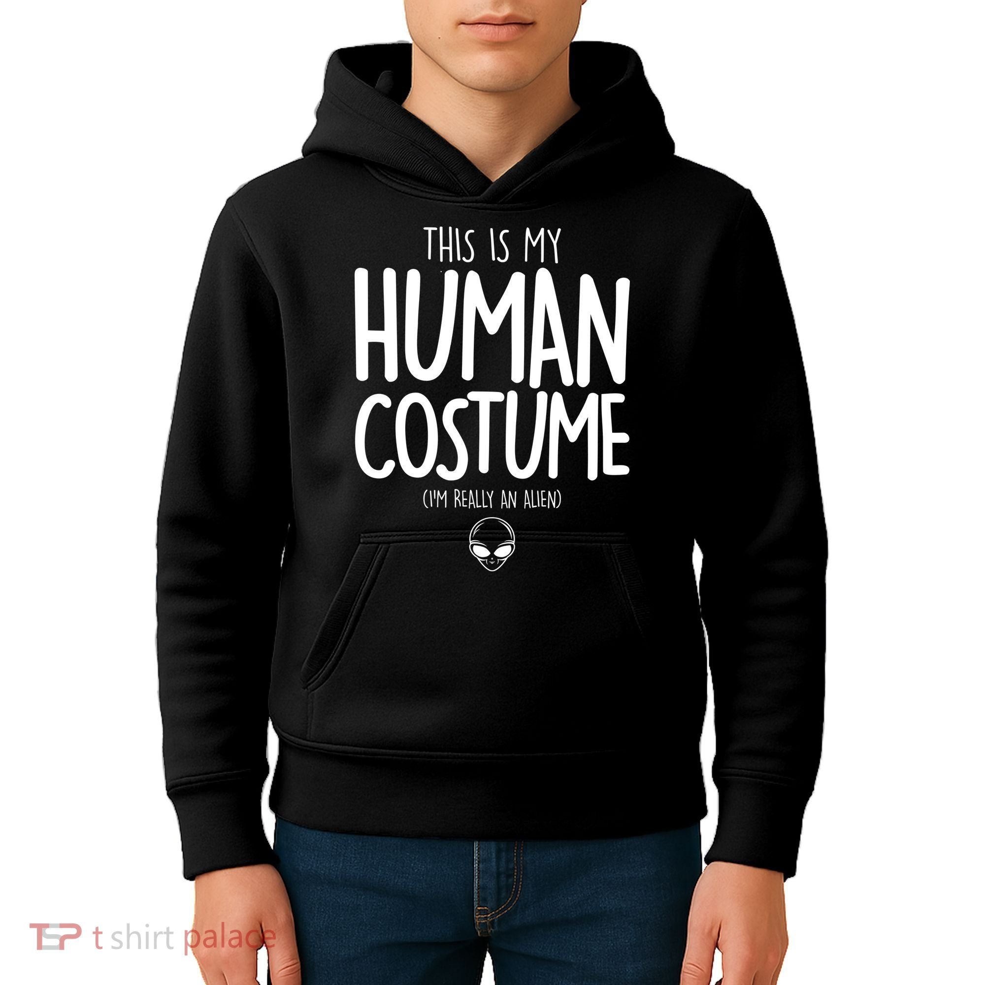 This Is My Human Costume I'm Really An Alien Kids Hoodie