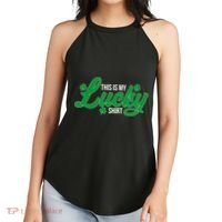 This is my Lucky Shirt St. Patrick's Day Women's Perfect Tri Rocker Tank thumb 2
