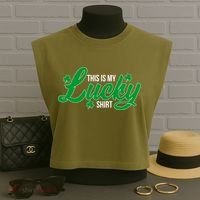 This is my Lucky Shirt St. Patrick's Day Garment-Dyed Women's Muscle Tee thumb 3