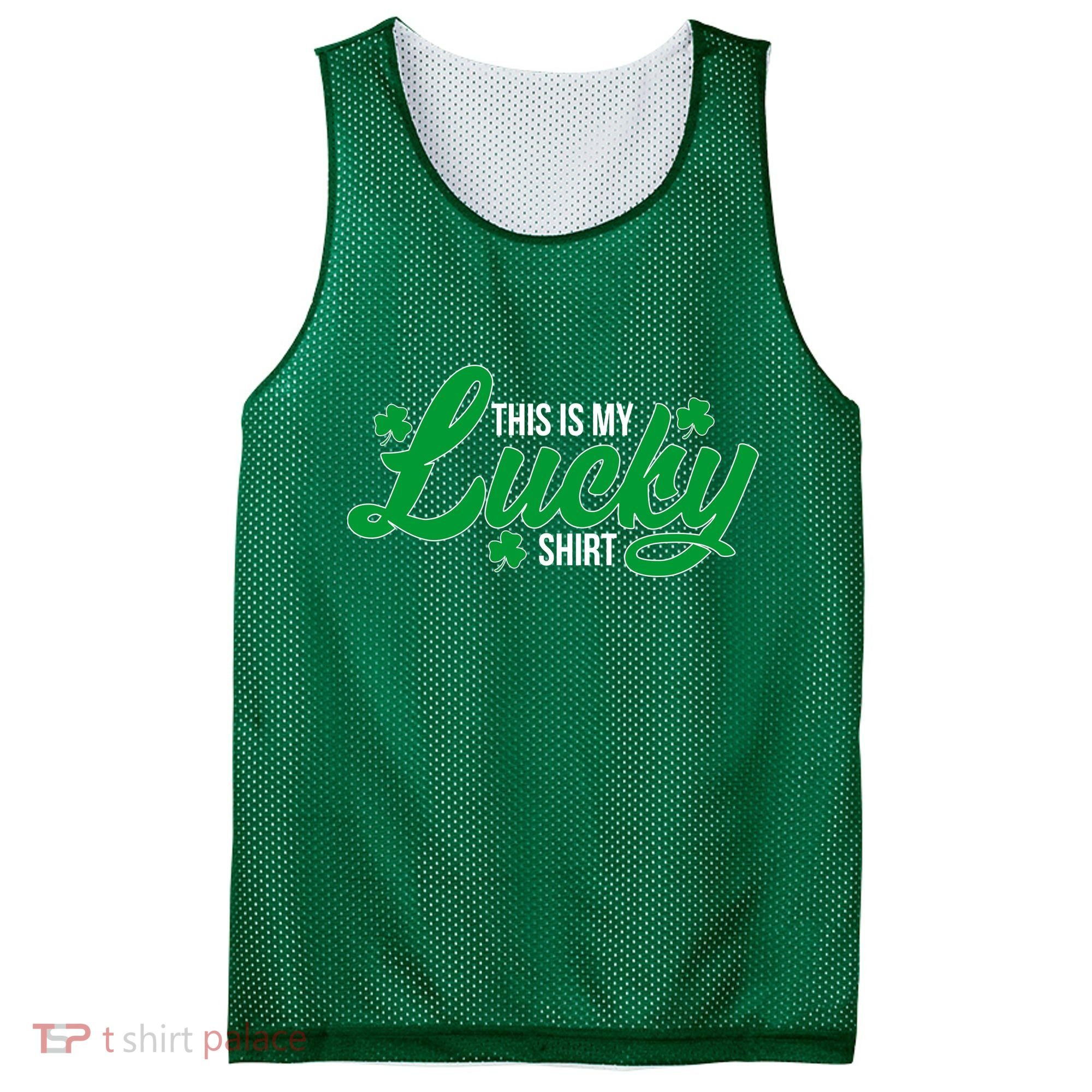 This is my Lucky Shirt St. Patrick's Day Mesh Reversible Basketball Jersey Tank