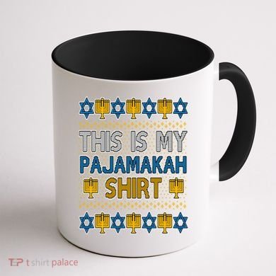 This Is My Pajamakah Shirt Ugly Hanukkah Sweater Coffee Mug back