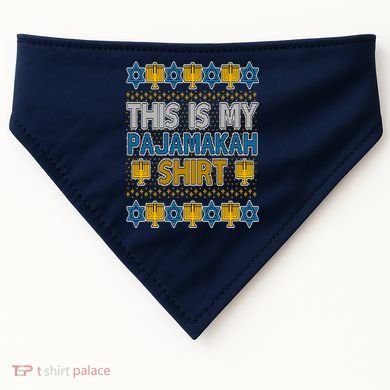 This Is My Pajamakah Shirt Ugly Hanukkah Sweater USA-Made Doggie Bandana