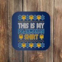 This Is My Pajamakah Shirt Ugly Hanukkah Sweater Coaster thumb 0