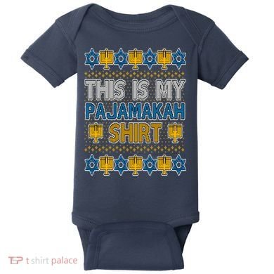 This Is My Pajamakah Shirt Ugly Hanukkah Sweater Baby Bodysuit