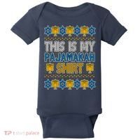 This Is My Pajamakah Shirt Ugly Hanukkah Sweater Baby Bodysuit thumb 0