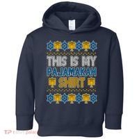 This Is My Pajamakah Shirt Ugly Hanukkah Sweater Toddler Hoodie thumb 0