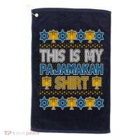 This Is My Pajamakah Shirt Ugly Hanukkah Sweater Golf Towel thumb 0