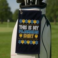 This Is My Pajamakah Shirt Ugly Hanukkah Sweater Golf Towel thumb 2