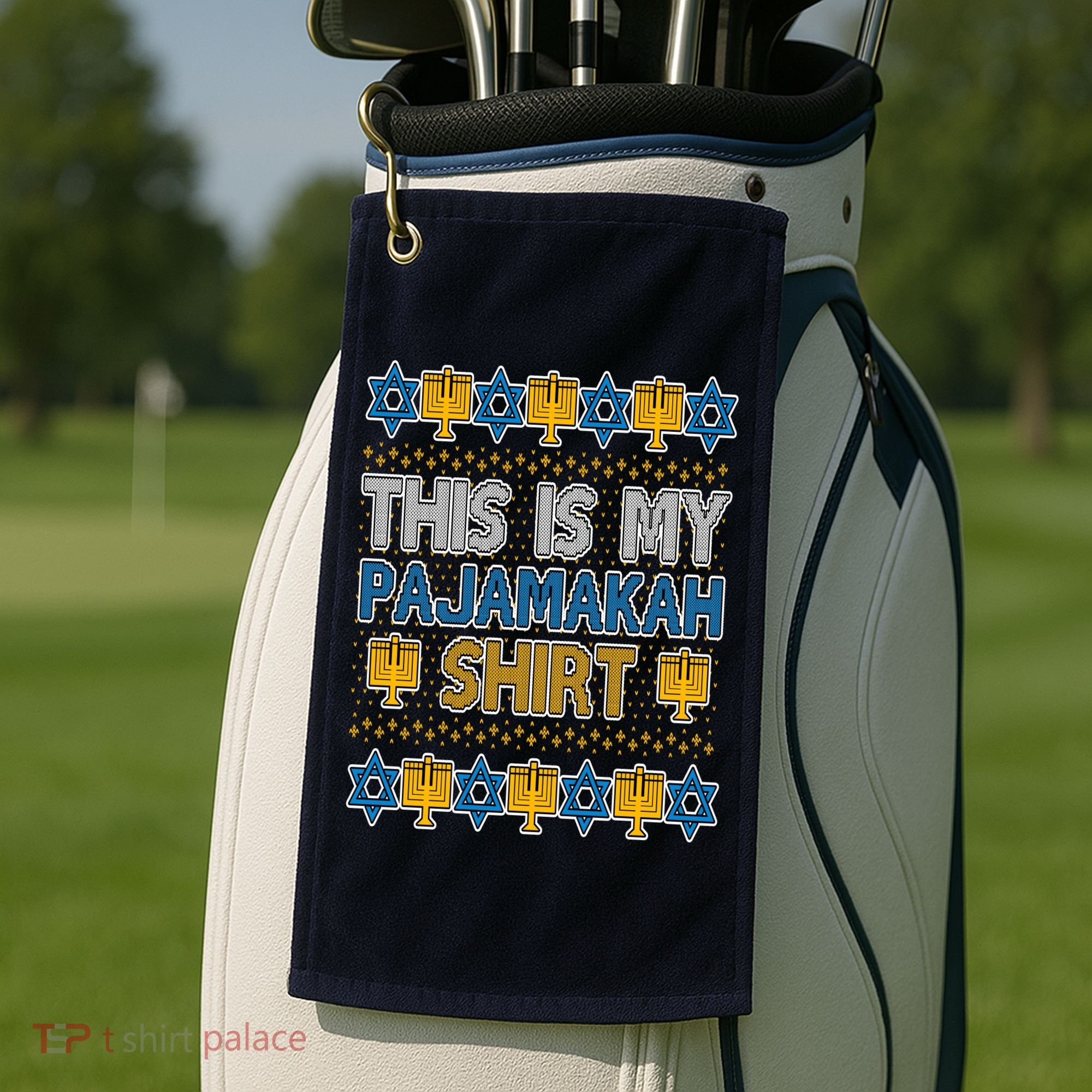This Is My Pajamakah Shirt Ugly Hanukkah Sweater Golf Towel