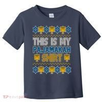 This Is My Pajamakah Shirt Ugly Hanukkah Sweater Toddler T-Shirt thumb 0