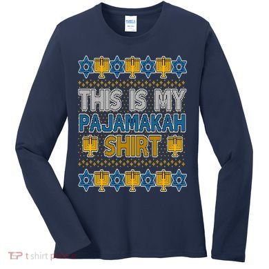 This Is My Pajamakah Shirt Ugly Hanukkah Sweater Women's Long Sleeve Shirt