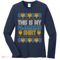 This Is My Pajamakah Shirt Ugly Hanukkah Sweater Women's Long Sleeve Shirt thumb 0