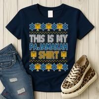 This Is My Pajamakah Shirt Ugly Hanukkah Sweater Women's T-Shirt thumb 3