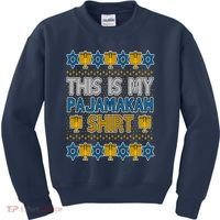 This Is My Pajamakah Shirt Ugly Hanukkah Sweater Kids Sweatshirt thumb 0