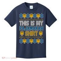 This Is My Pajamakah Shirt Ugly Hanukkah Sweater Kids T-Shirt thumb 0