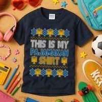 This Is My Pajamakah Shirt Ugly Hanukkah Sweater Kids T-Shirt thumb 3