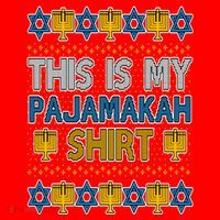 This Is My Pajamakah Shirt Ugly Hanukkah Sweater Santa Hat thumb 1