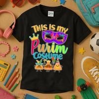 This Is My Purim Costume Kids T-Shirt thumb 3