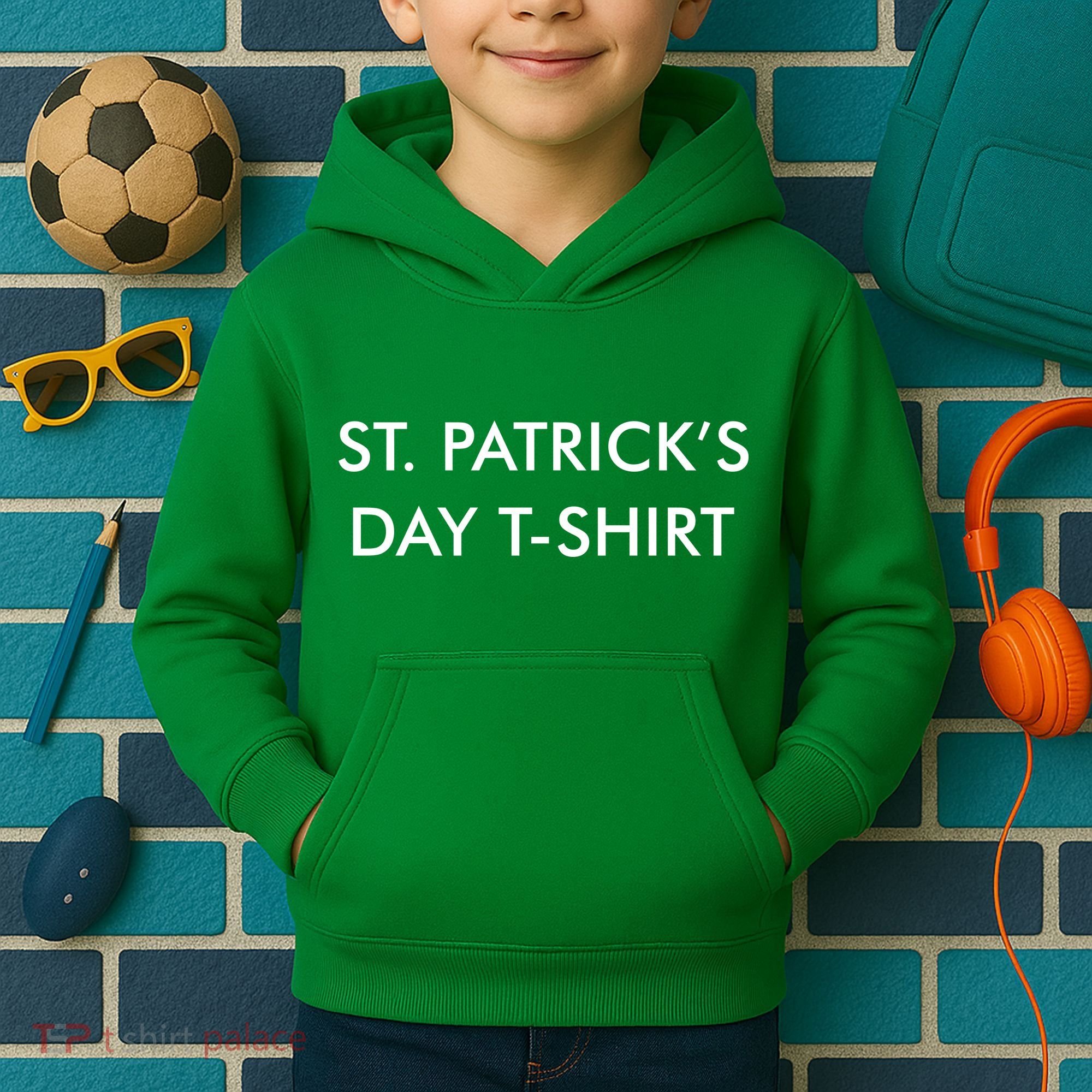 This Is My St. Patrick's Day Shirt Text Logo Kids Hoodie