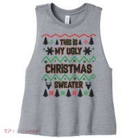 This Is My Ugly Christmas Sweater Women's Racerback Cropped Tank thumb 0
