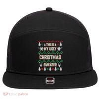 This Is My Ugly Christmas Sweater 7 Panel Mesh Trucker Snapback Hat thumb 0