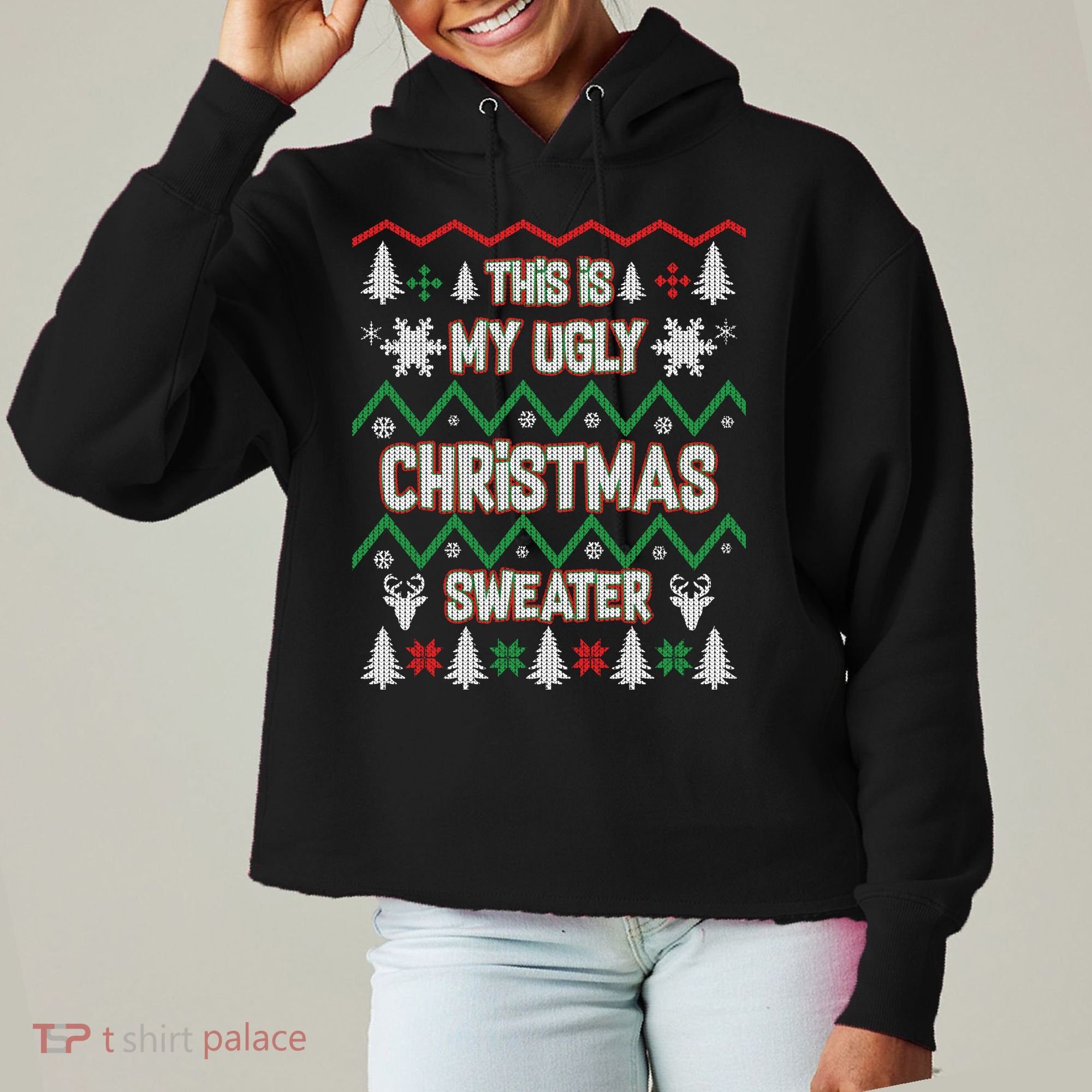 This Is My Ugly Christmas Sweater Ladies Heavyweight Boxy Pullover Hoodie