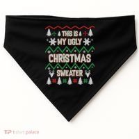 This Is My Ugly Christmas Sweater USA-Made Doggie Bandana thumb 0