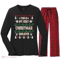 This Is My Ugly Christmas Sweater Women's Long Sleeve Flannel Pajama Set  thumb 0
