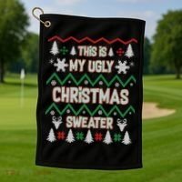 This Is My Ugly Christmas Sweater Golf Towel thumb 1