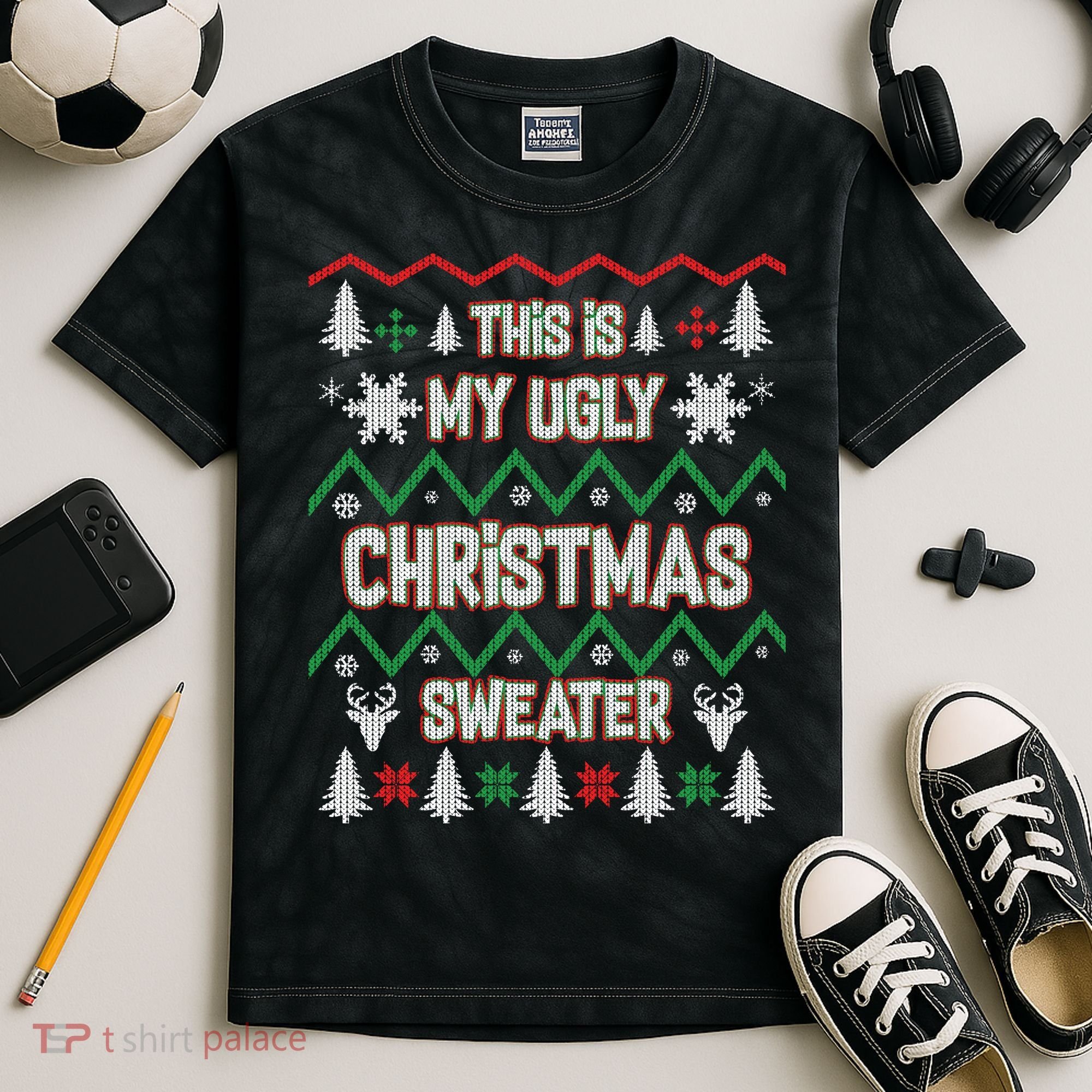 This Is My Ugly Christmas Sweater Kids Tie-Dye T-Shirt