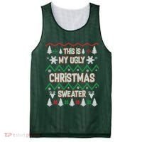 This Is My Ugly Christmas Sweater Mesh Reversible Basketball Jersey Tank thumb 0