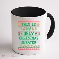 This Is My Ugly Christmas Sweater Party Funny Coffee Mug thumb 1