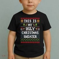 This Is My Ugly Christmas Sweater Party Funny Toddler T-Shirt thumb 2
