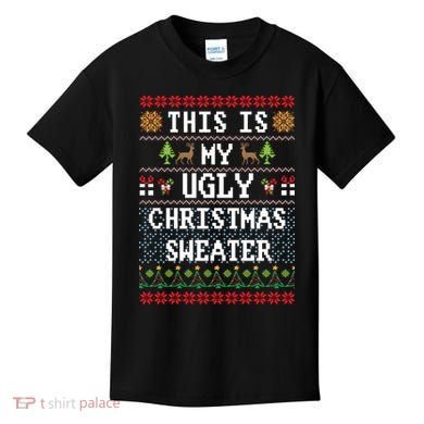 This Is My Ugly Christmas Sweater Party Funny Kids T-Shirt