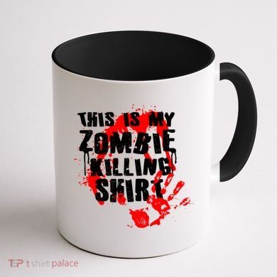 This Is My Zombie Killing Shirt Coffee Mug back