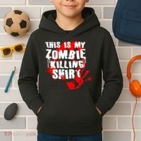 This Is My Zombie Killing Shirt Kids Hoodie thumb 2