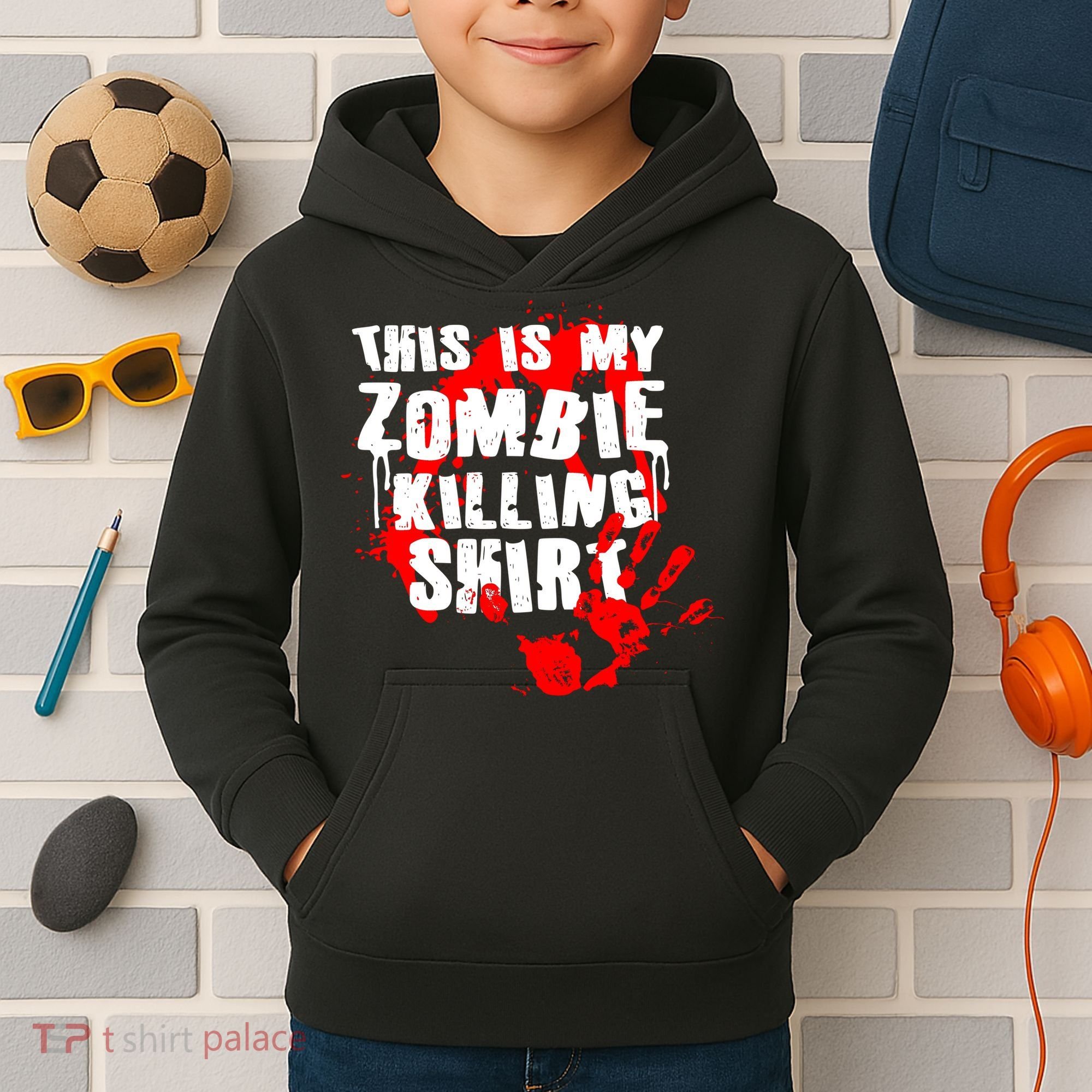 This Is My Zombie Killing Shirt Kids Hoodie