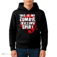 This Is My Zombie Killing Shirt Kids Hoodie thumb 4