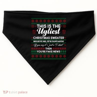 This Is The Ugliest Christmas Sweater Trump USA-Made Doggie Bandana