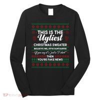 This Is The Ugliest Christmas Sweater Trump Long Sleeve Shirt thumb 0