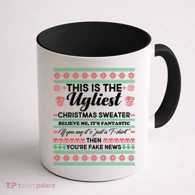 This Is The Ugliest Christmas Sweater Trump Coffee Mug back