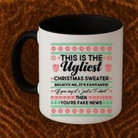This Is The Ugliest Christmas Sweater Trump Coffee Mug thumb 2