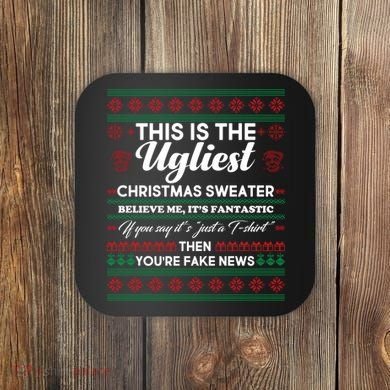 This Is The Ugliest Christmas Sweater Trump Coaster